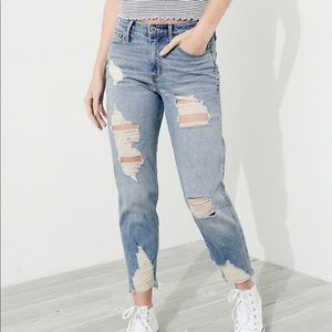 hollister mom jeans high rise